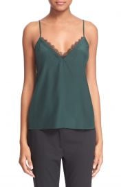 The Kooples Lace Trim Cr  pe de Chine Camisole  at Nordstrom